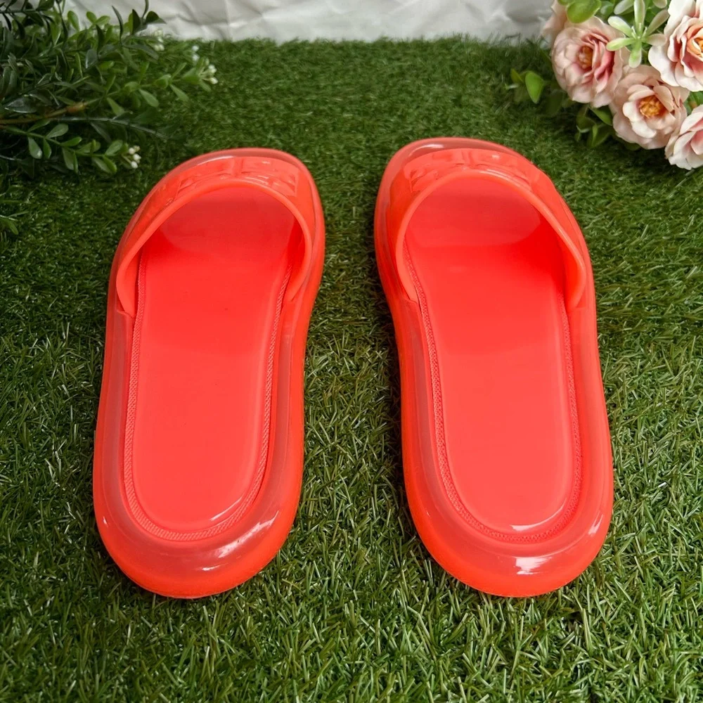 Women’s Coral Slide Sandals - Glossy Jelly Comfort